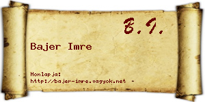 Bajer Imre névjegykártya